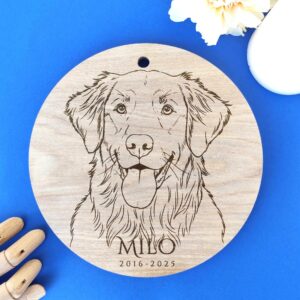 Custom Dog Portrait Wooden Wall Plaque — main product photograph