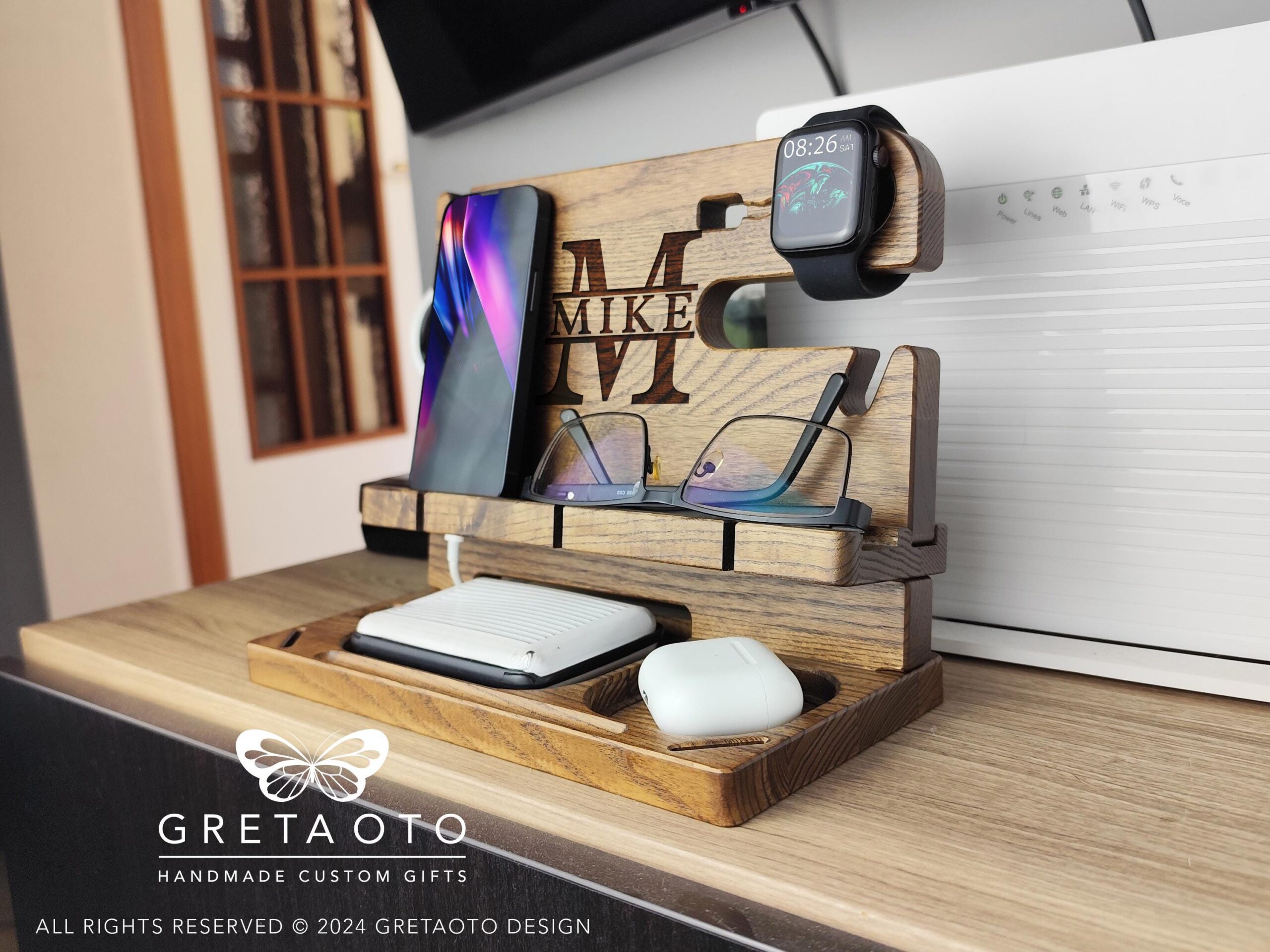 Personalised 5th Anniversary Docking Station — main product photograph