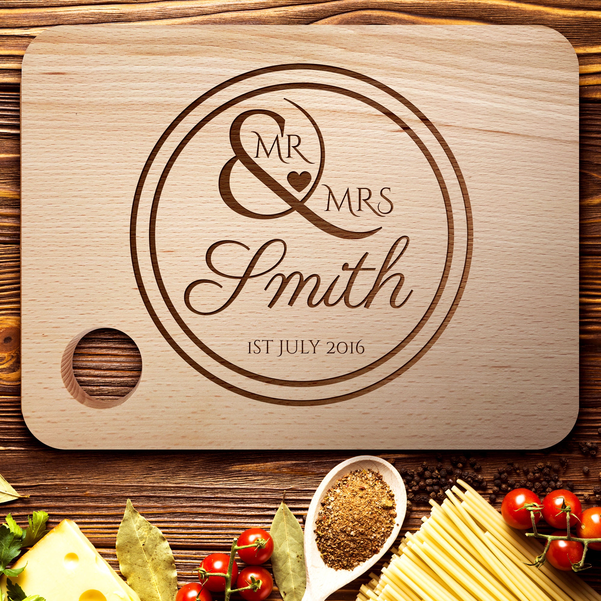 Personalised Anniversary Cutting Board — main product photograph