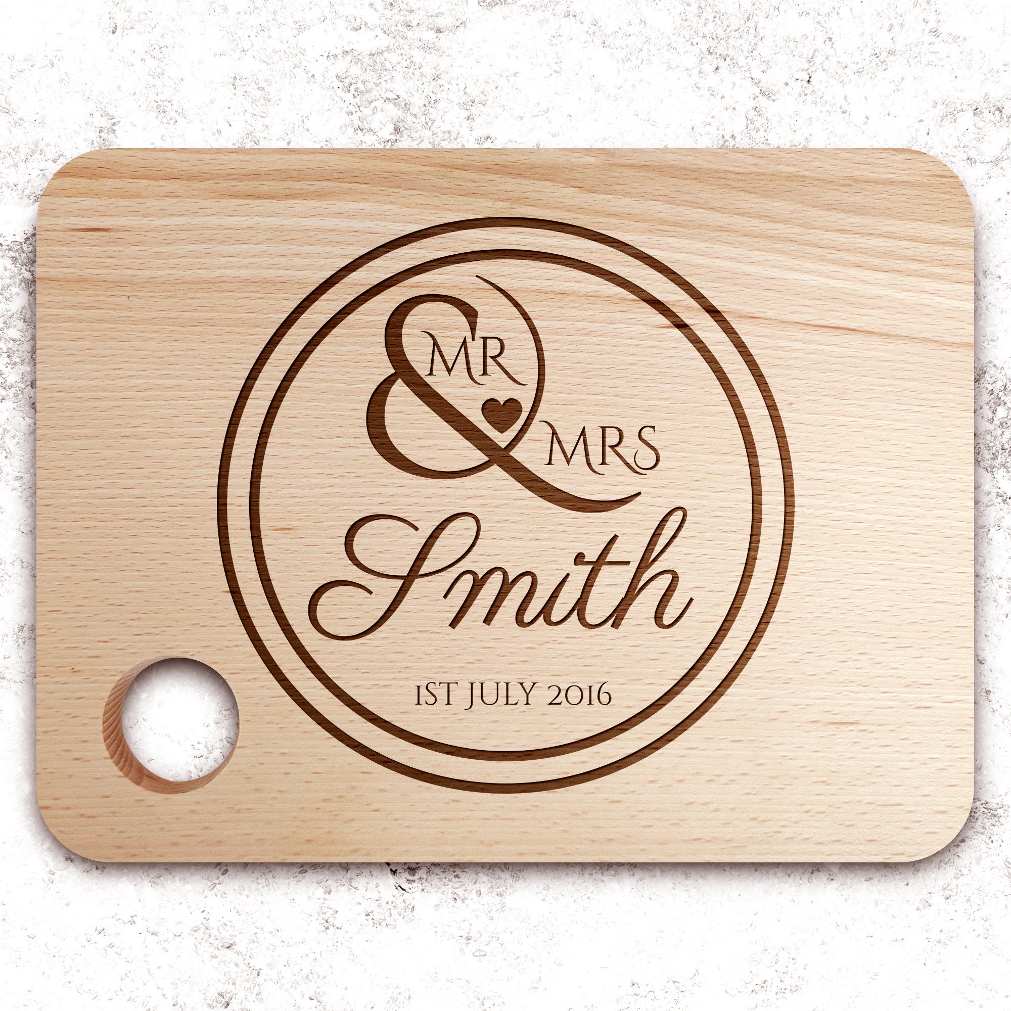 Personalised Anniversary Cutting Board — detail 2