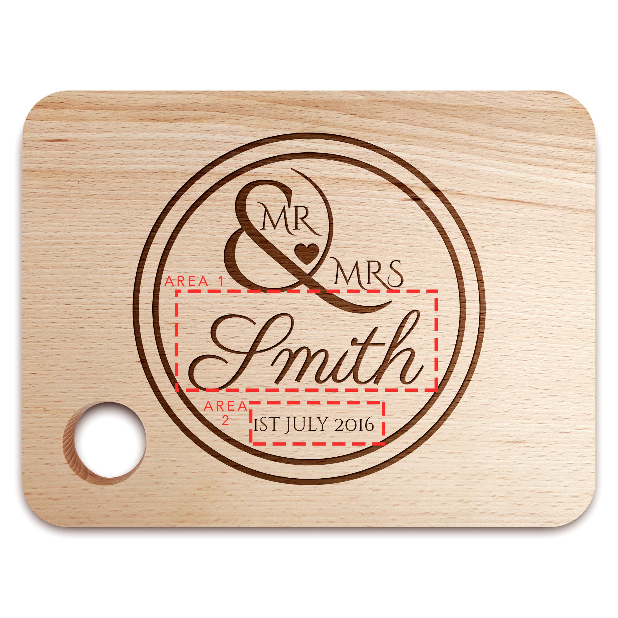 Personalised Anniversary Cutting Board — detail 3