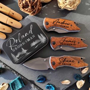 Personalised Groomsmen Pocket Knife — main product photograph