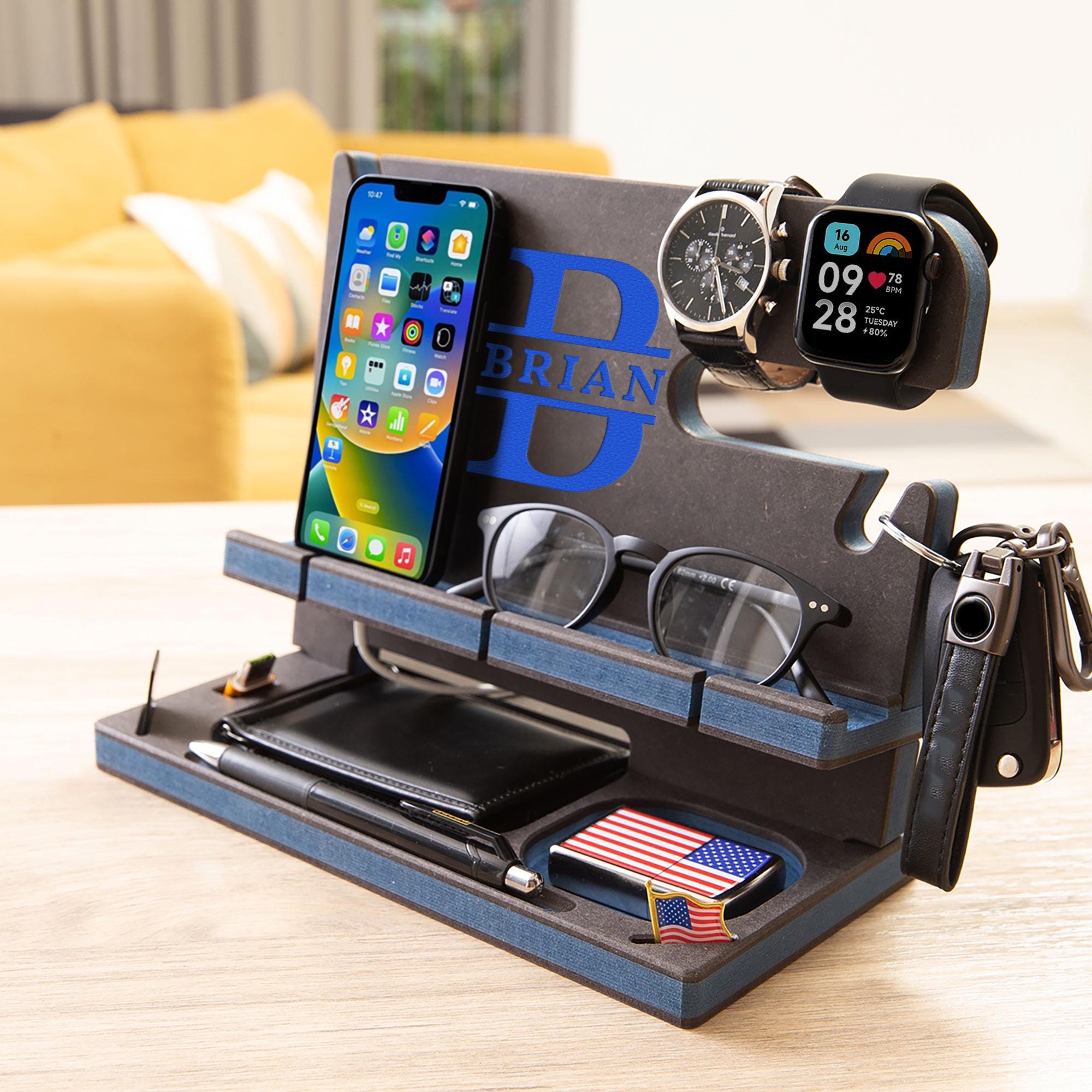 Personalised Walnut Docking Station — Classic — detail 6