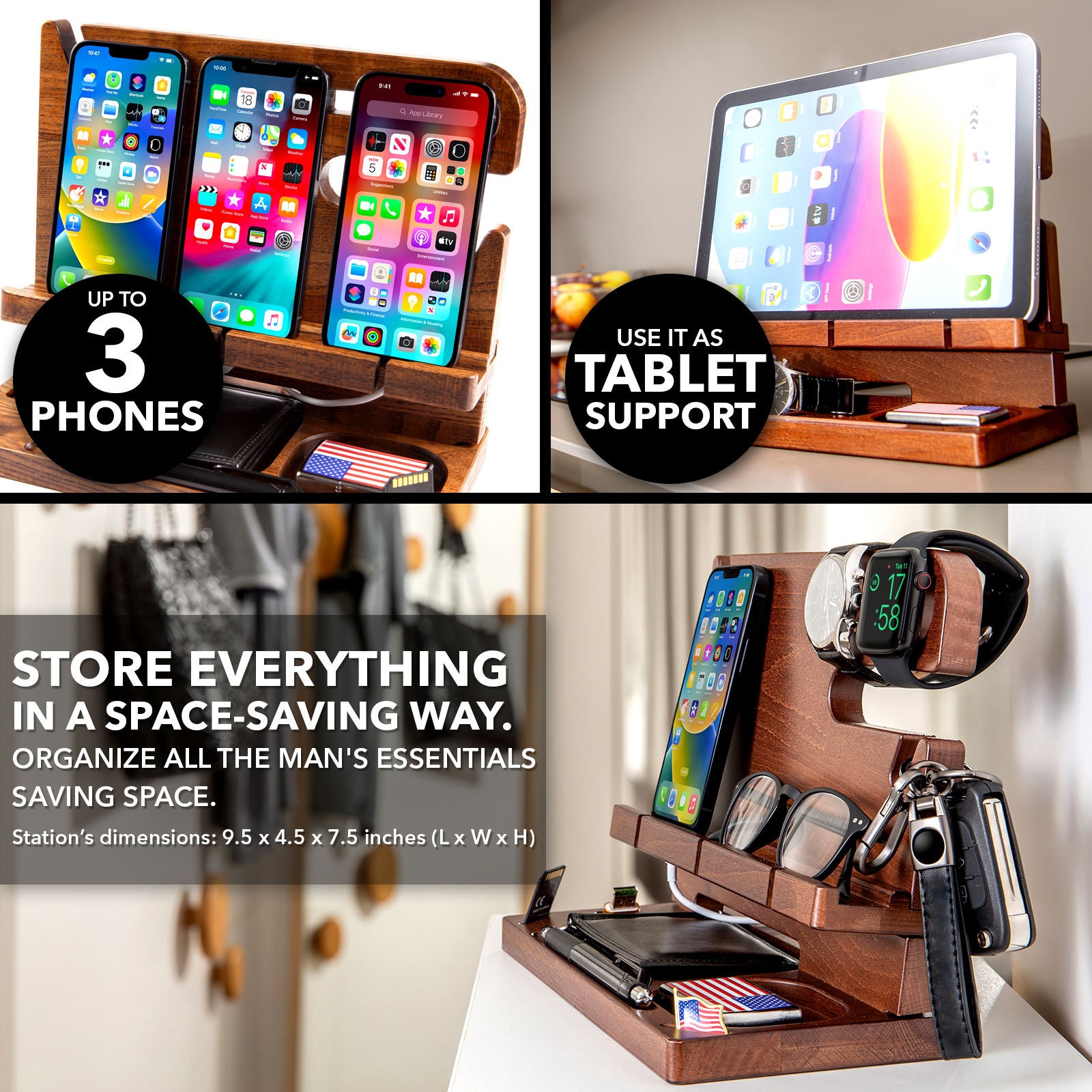Personalised Walnut Docking Station — Classic — detail 8