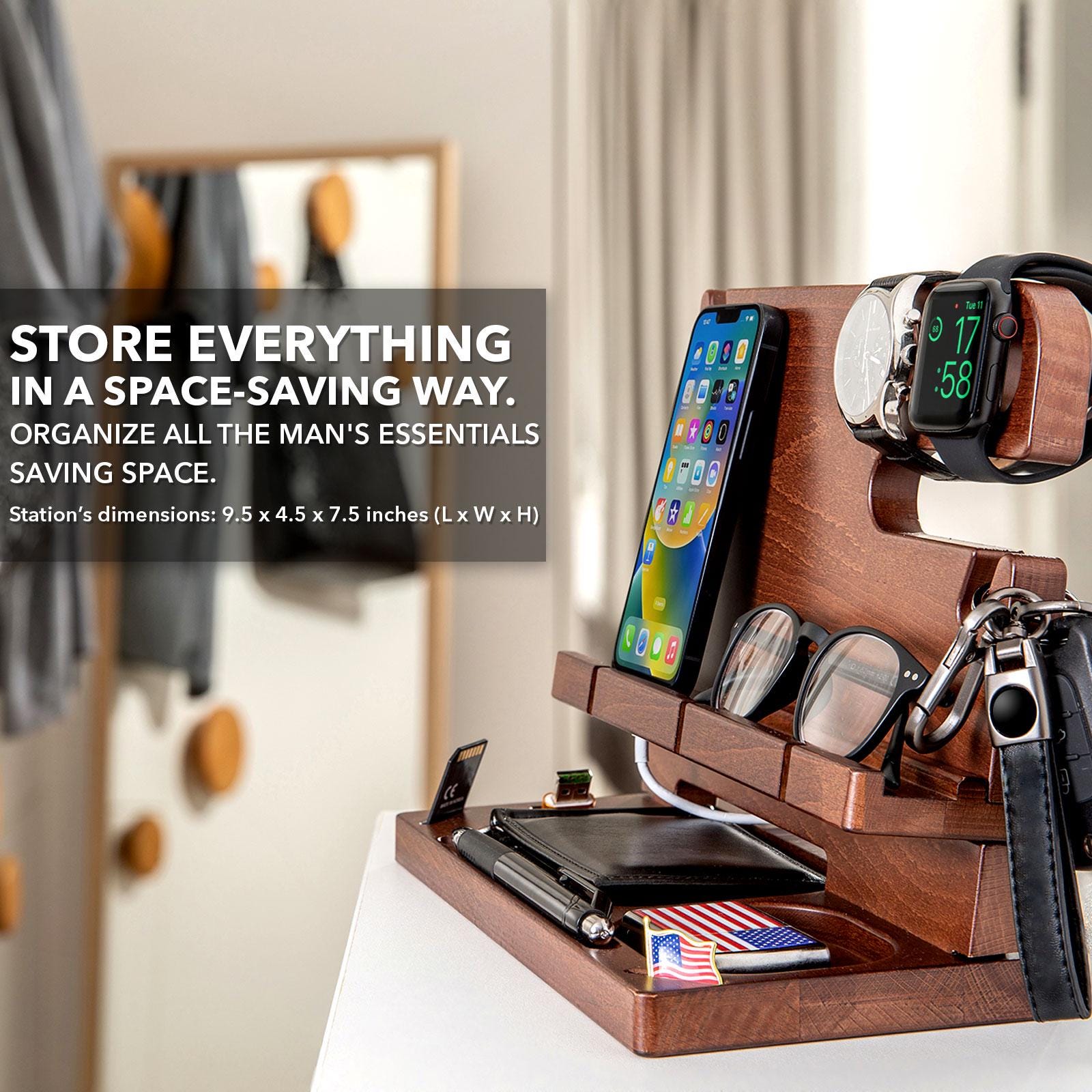 Personalised Walnut Docking Station — Classic — detail 9