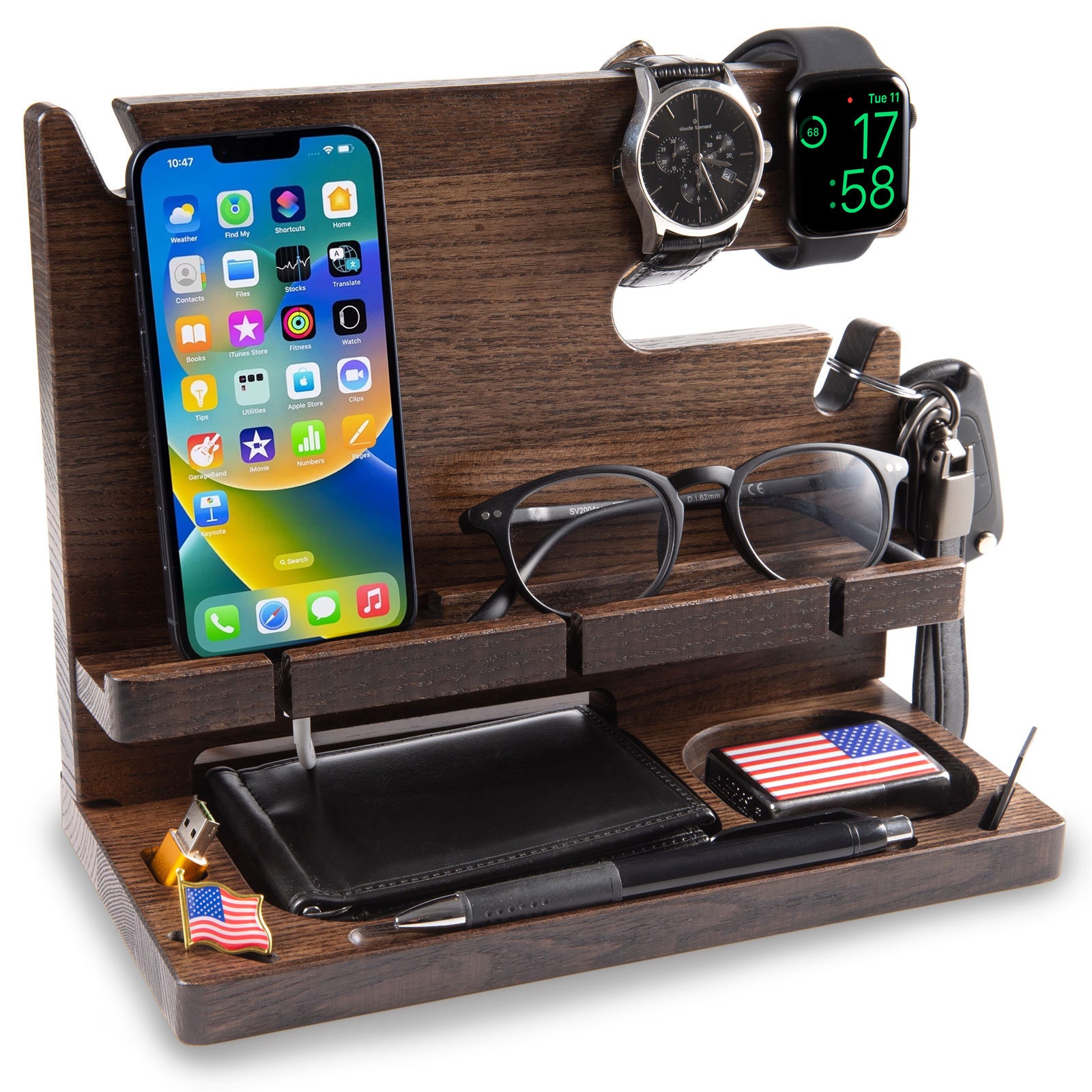 Personalised Walnut Docking Station — Classic — detail 10