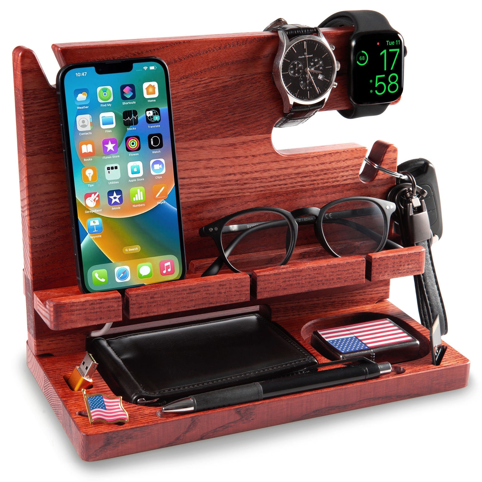 Personalised Walnut Docking Station — Classic — detail 11