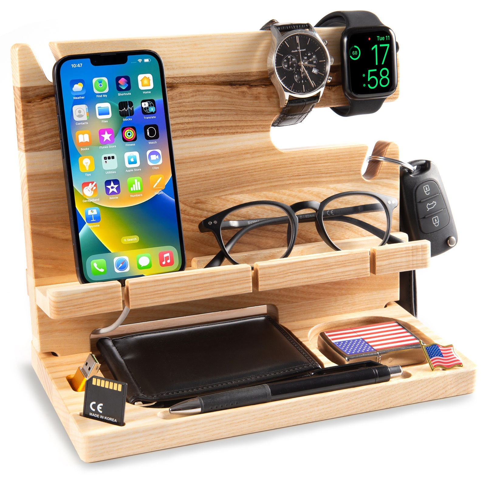 Personalised Walnut Docking Station — Classic — detail 12