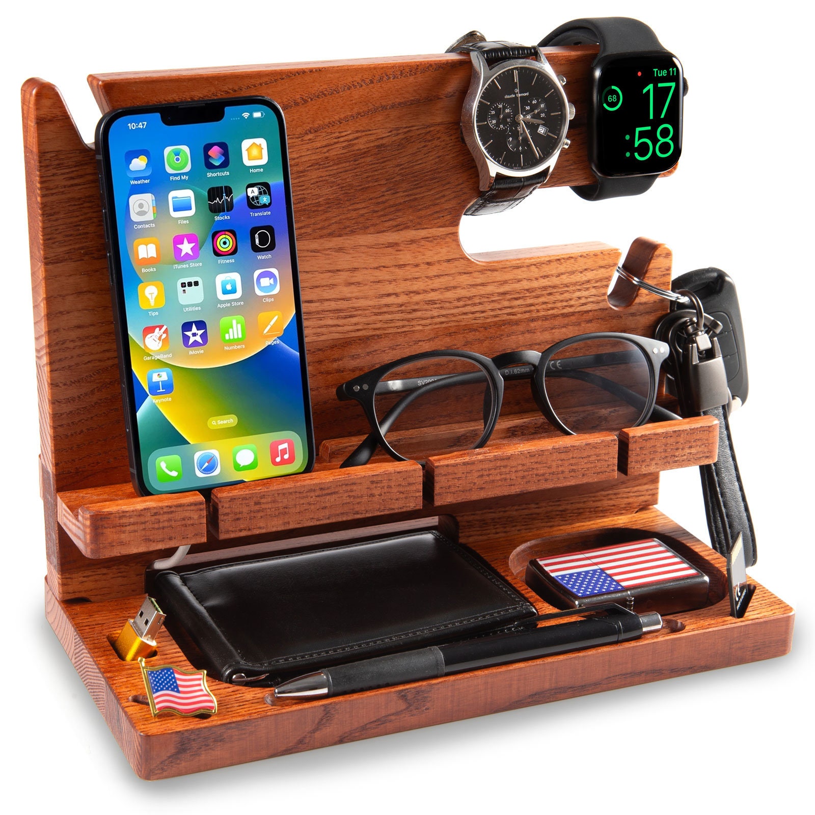 Personalised Walnut Docking Station — Classic — detail 14
