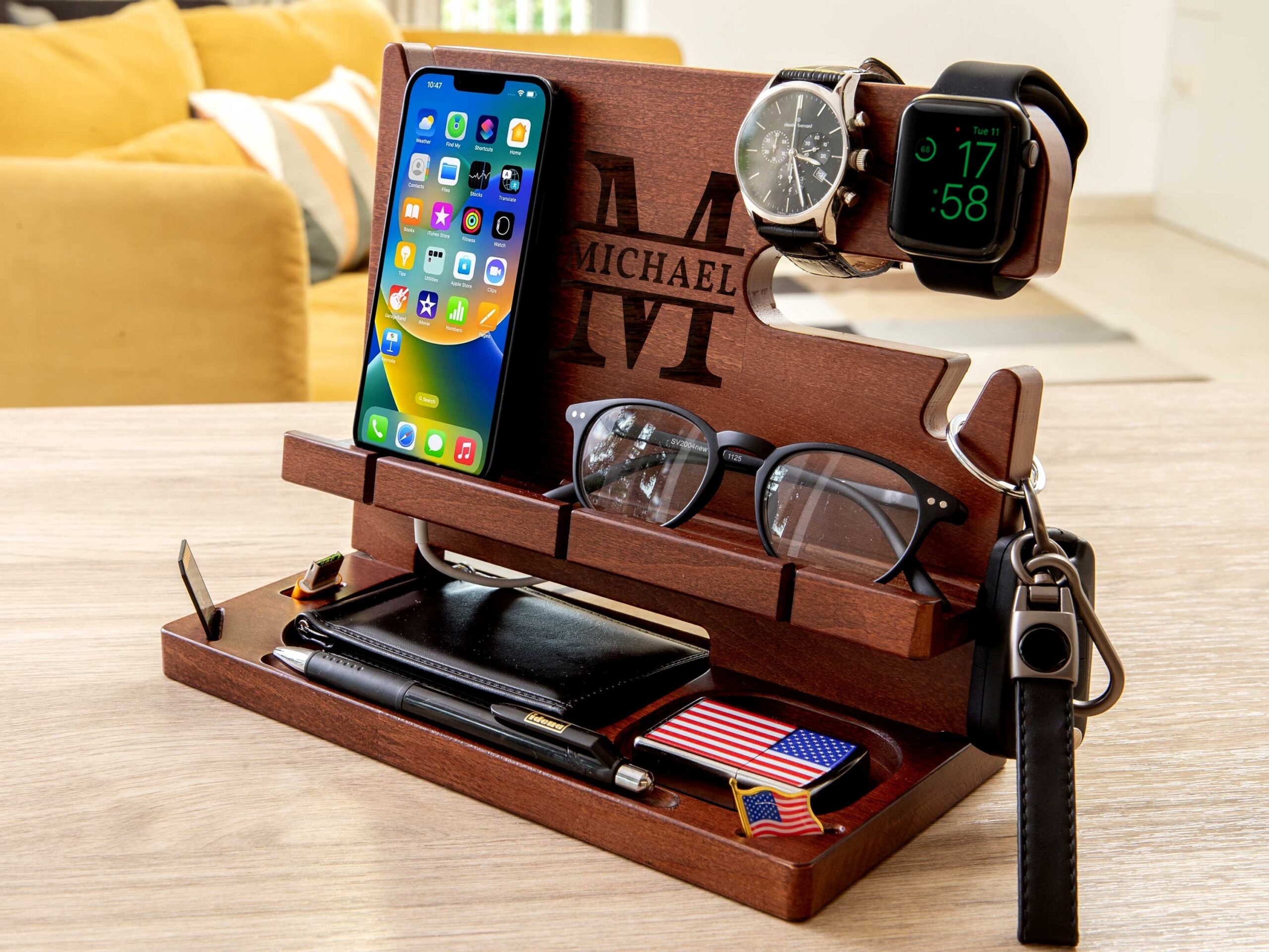 Personalised Walnut Docking Station — Classic — detail 20