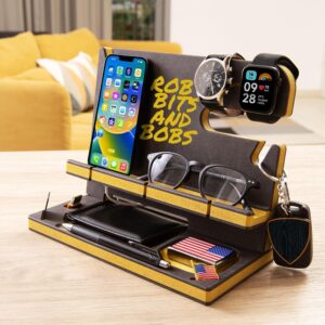 Personalised Wood Desk & Nightstand Organiser — main product photograph