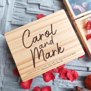 Personalised Wooden Valentine Keepsake Box — main product photograph