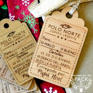 Santa Wooden Gift Tags — Classic Set — main product photograph
